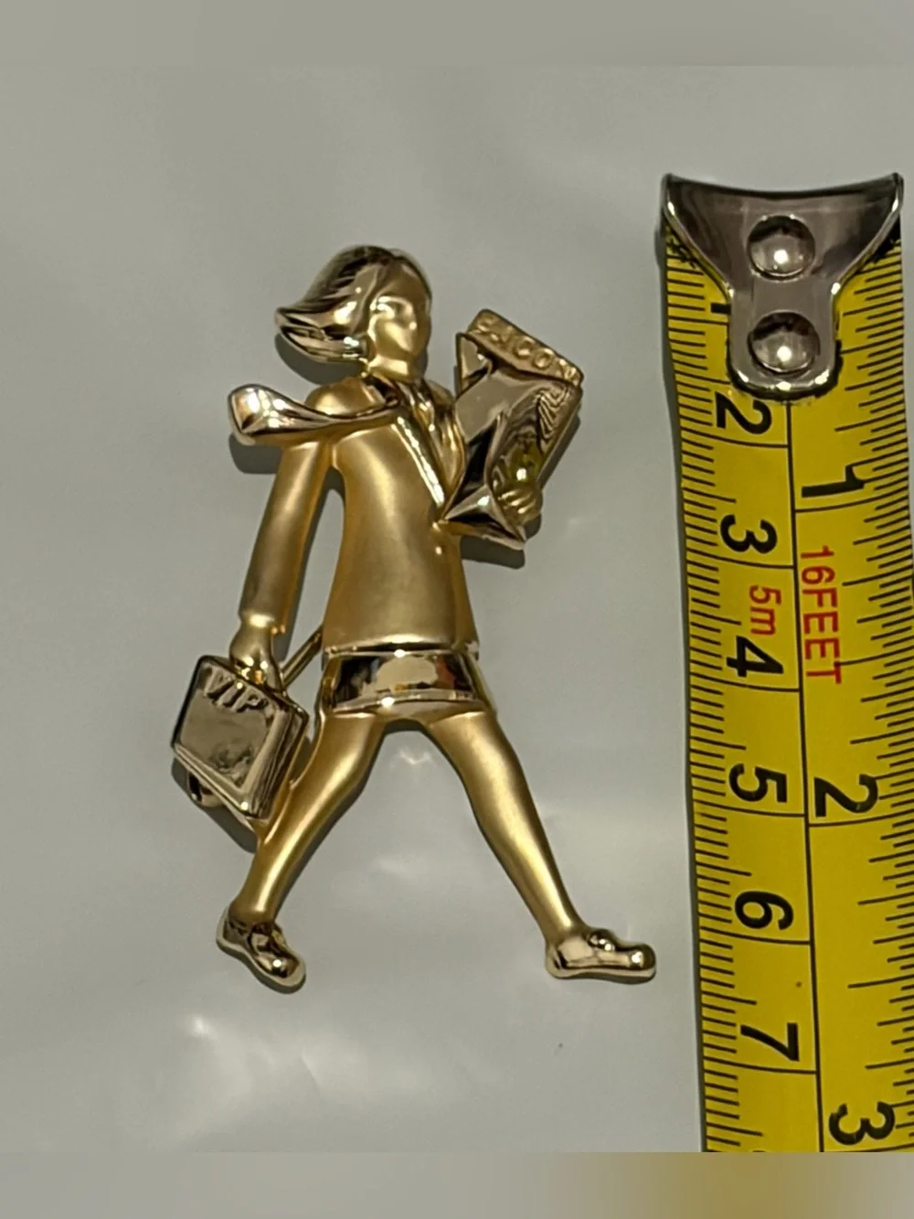 VTG AJC Boss Lady Brooch Pin Bringing Home The Bacon VIP